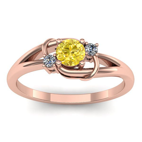 Inel cu safir galben rotund