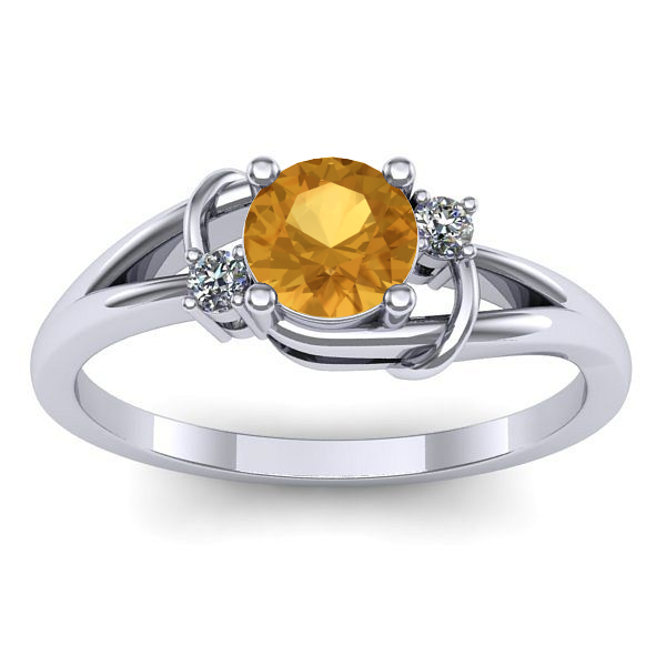 Inel de logodna cu citrin rotund