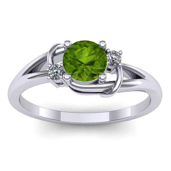 Inel de logodna cu peridot rotund