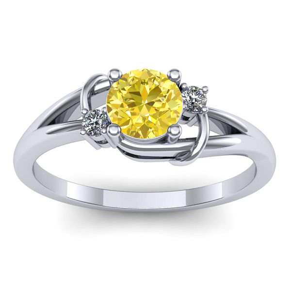 Inel cu safir galben rotund