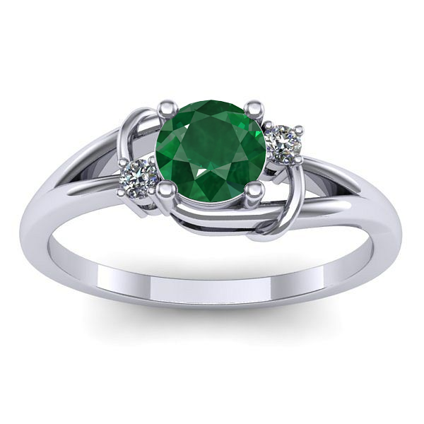 Inel cu smarald rotund