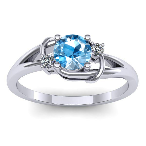 Inel logodna cu topaz blue rotund