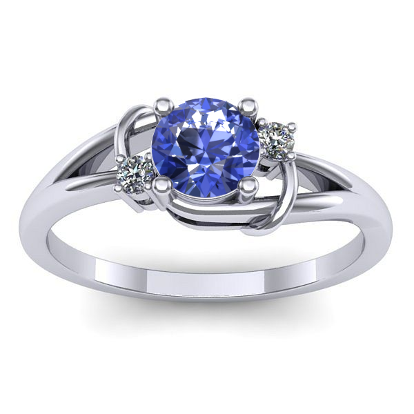 Inel de logodna cu tanzanit rotund