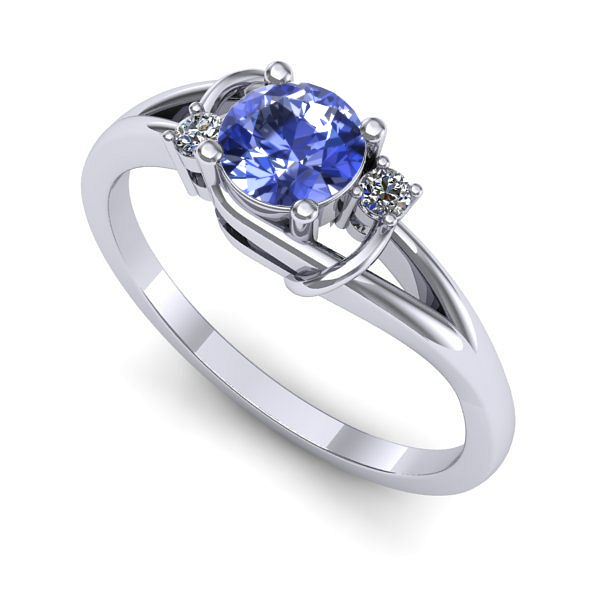 Inel din aur alb cu tanzanit