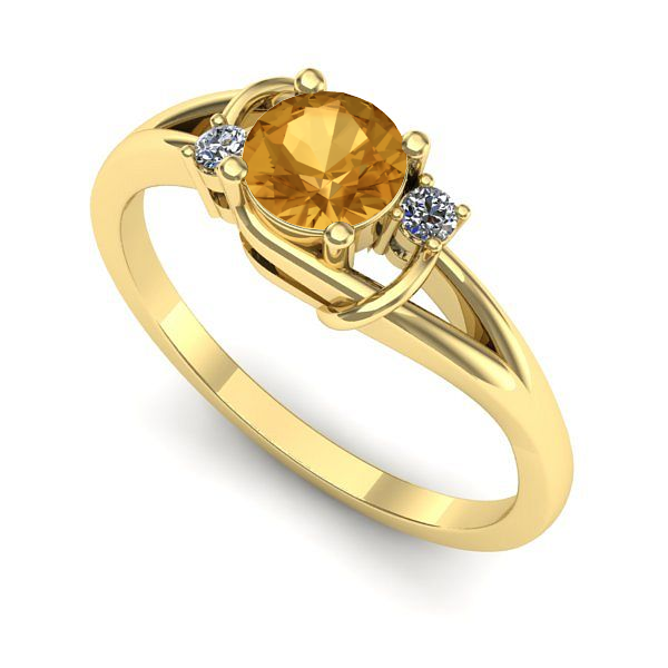 Inel de logodna din aur galben cu citrin