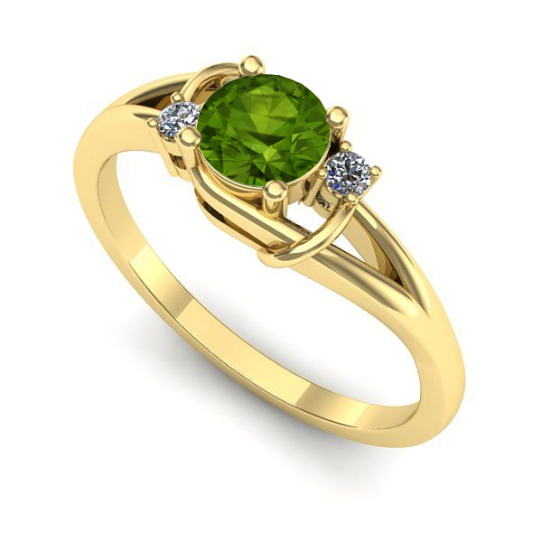 Inel din aur galben cu peridot