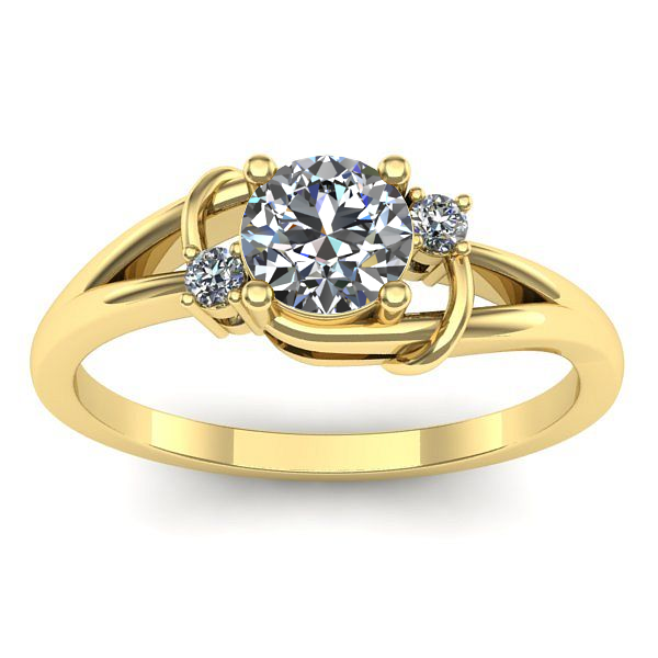 Inel cu diamant de laborator rotund