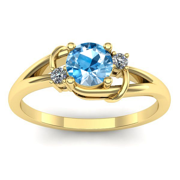 Inel logodna cu topaz blue rotund