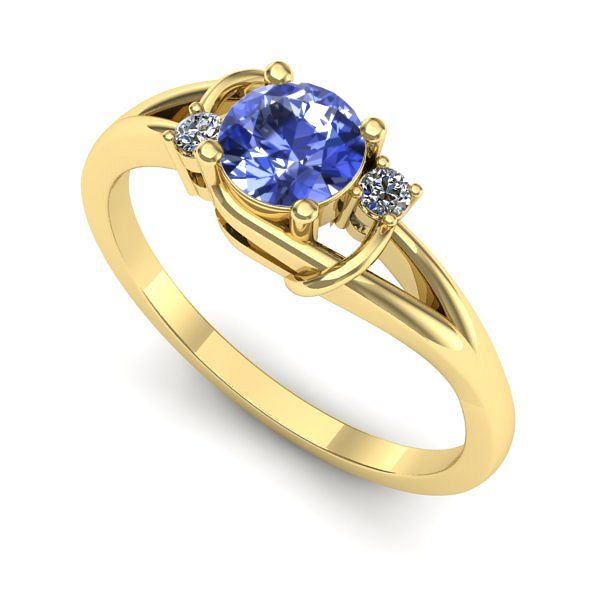 Inel din aur galben cu tanzanit