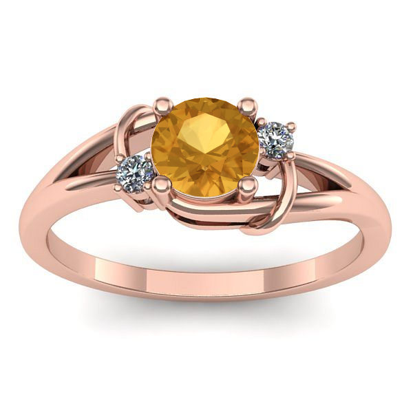 Inel de logodna cu citrin rotund