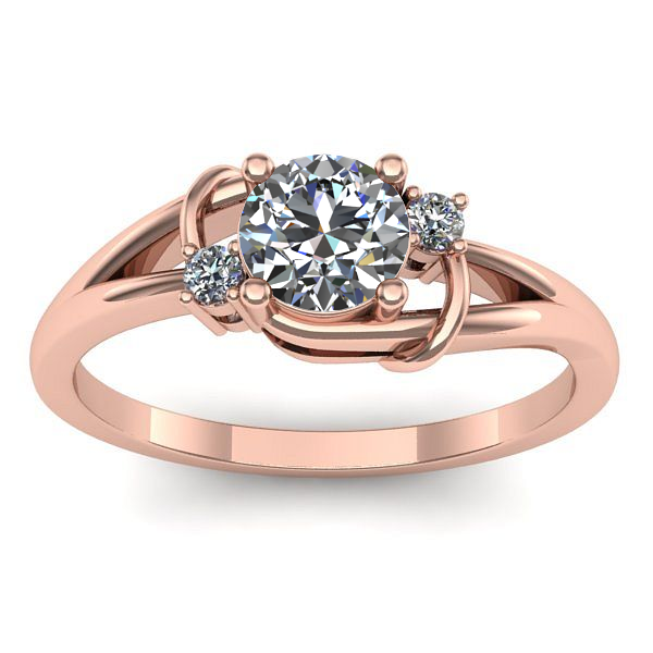 Inel cu diamant de laborator rotund