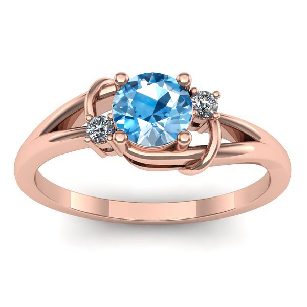 Inel de logodna cu topaz blue rotund