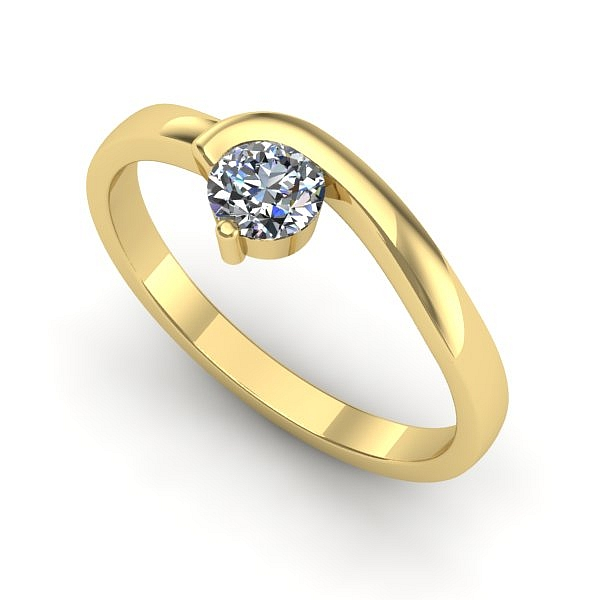 Inel de logodna din aur galben cu diamant
