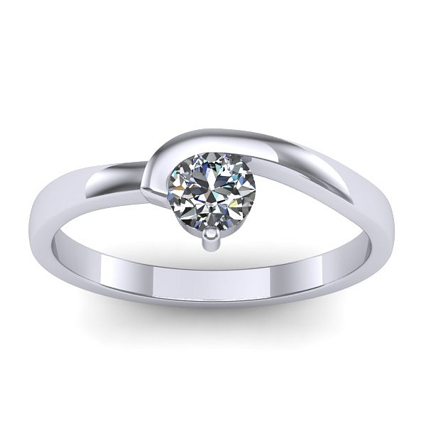 Inel cu diamant rotund