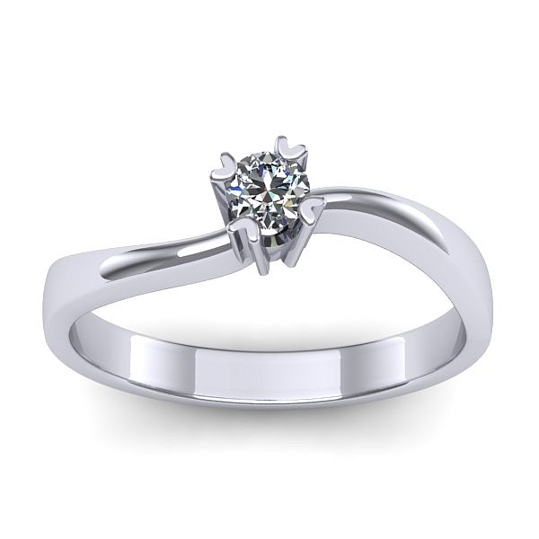 Inel cu diamant rotund