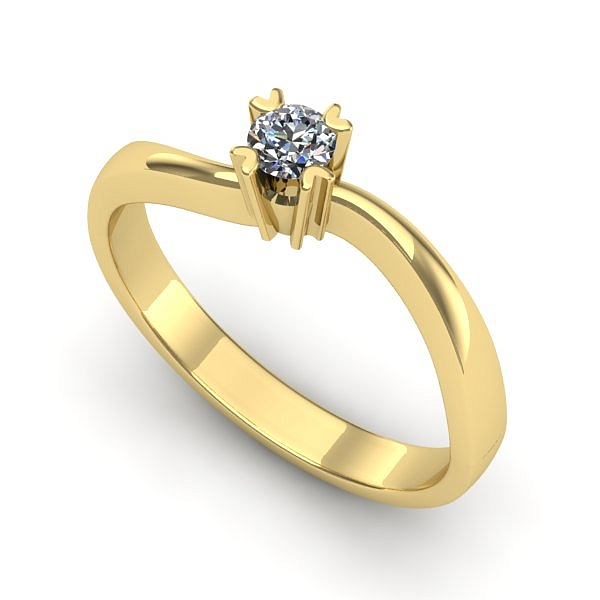 Inel de logodna din aur galben cu diamant