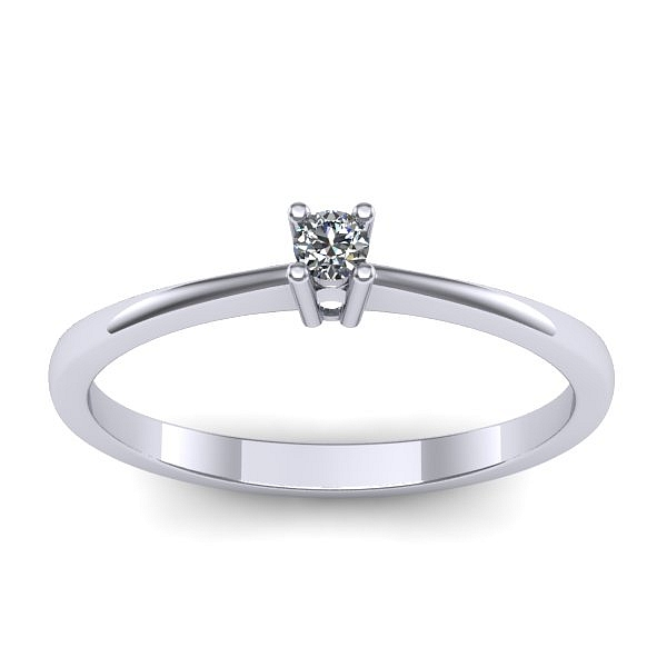 Inel cu diamant rotund