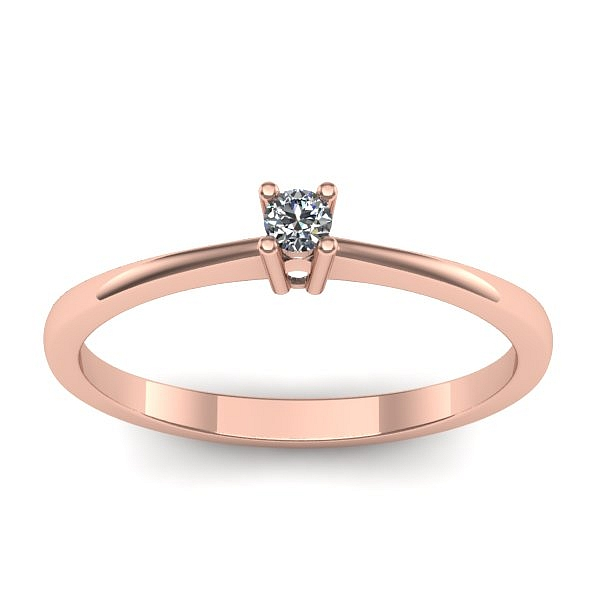 Inel cu diamant rotund