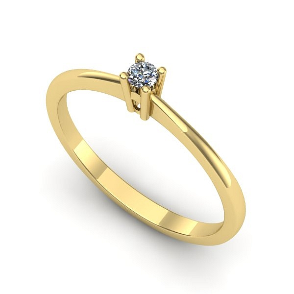 Inel din aur galben cu diamant