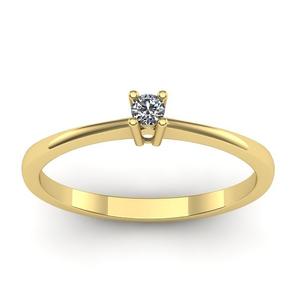 Inel cu diamant rotund