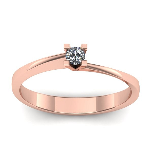 Inel cu diamant rotund