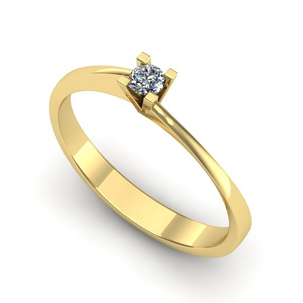 Inel din aur galben cu diamant