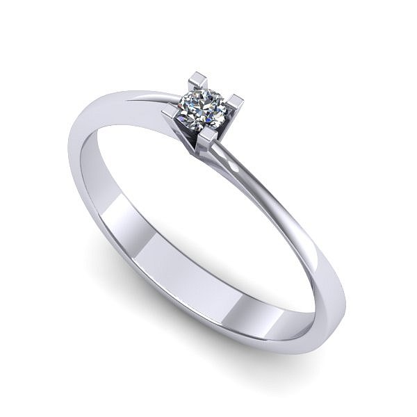 Inel logodna din aur alb cu diamant