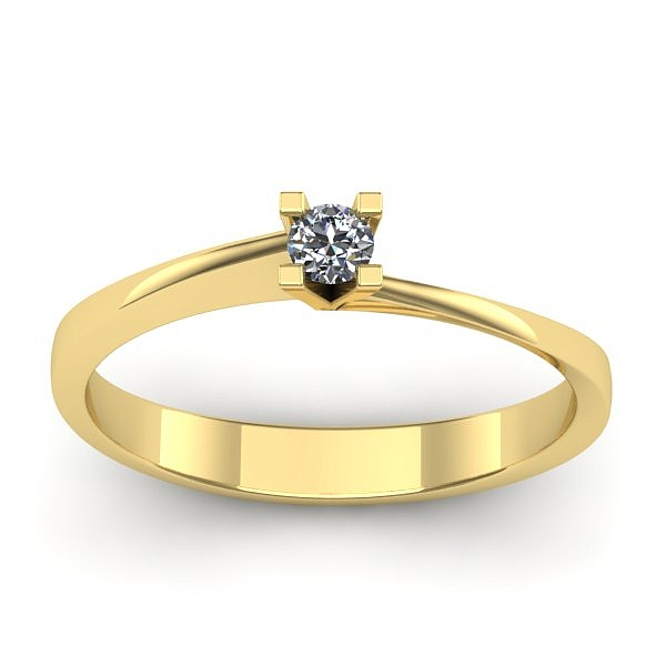 Inel cu diamant rotund