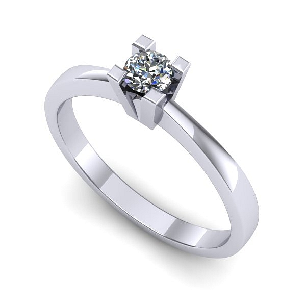 Inel din aur alb cu diamant