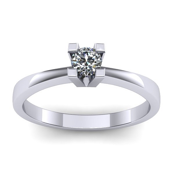 Inel cu diamant rotund