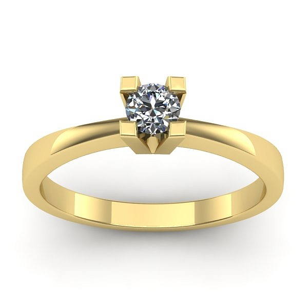 Inel cu diamant rotund