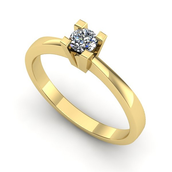 Inel logodna din aur galben cu diamant