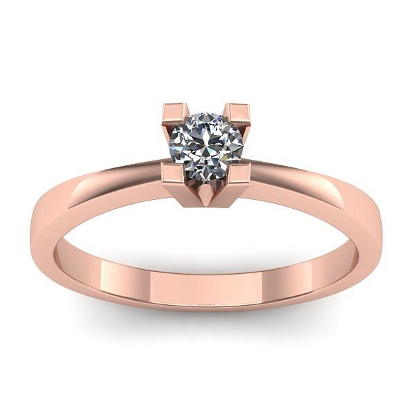 Inel logodna cu diamant rotund