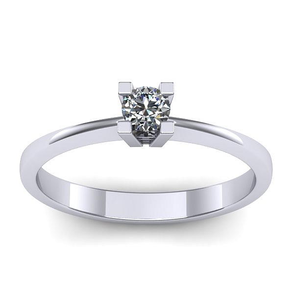 Inel cu diamant rotund