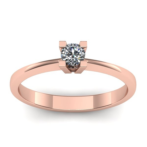 Inel cu diamant rotund