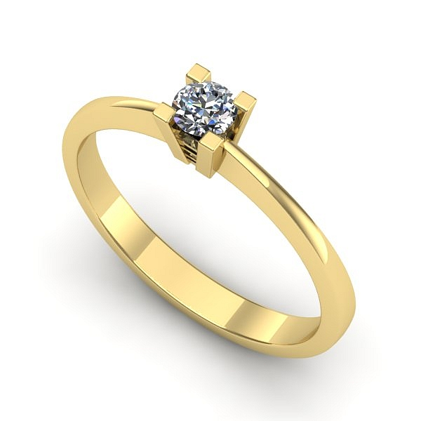 Inel de logodna din aur galben cu diamant