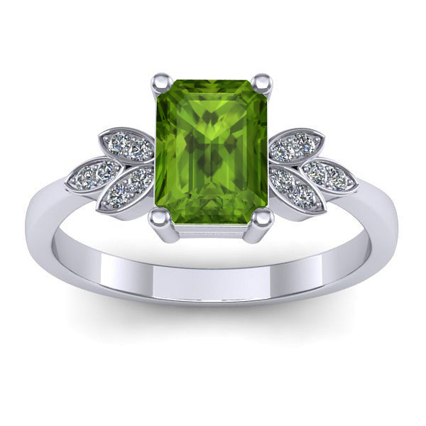 Inel logodna cu peridot dreptunghiular