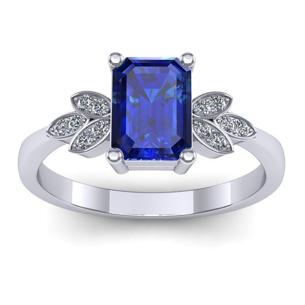 Inel cu safir dreptunghiular