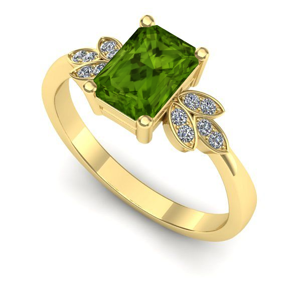 Inel din aur galben cu peridot