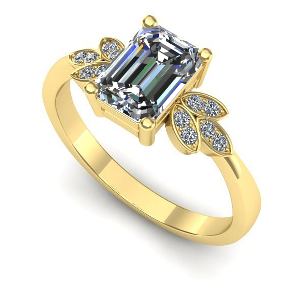 Inel de logodna din aur galben cu safir alb