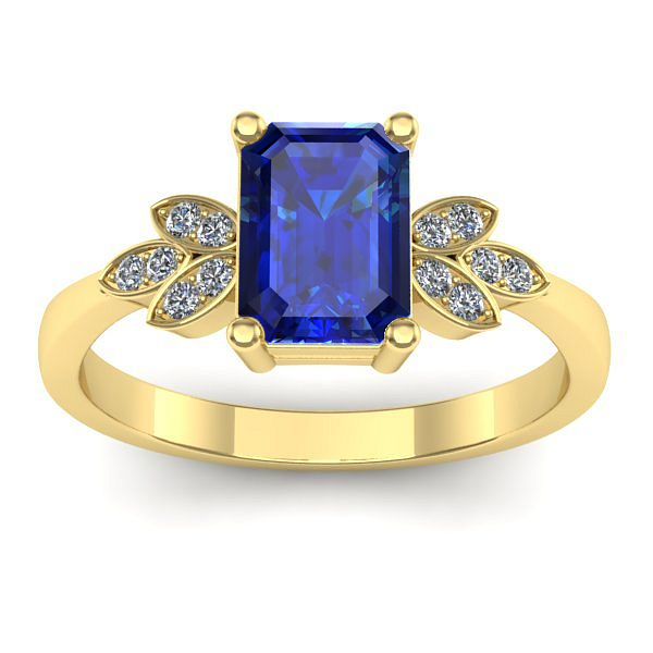 Inel de logodna cu safir dreptunghiular