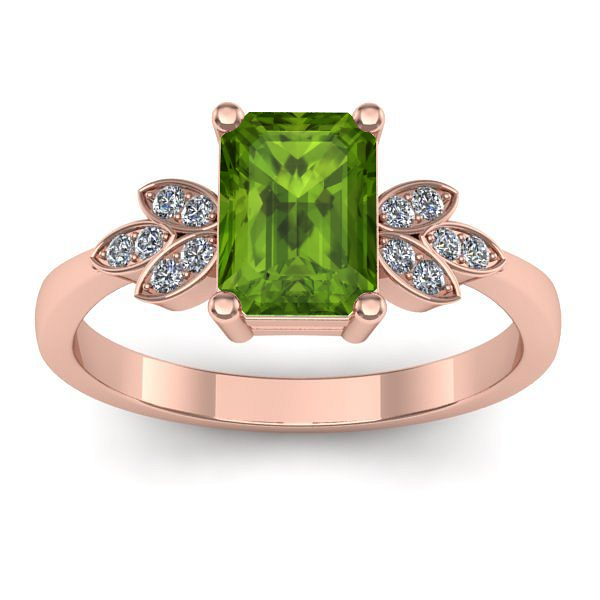 Inel logodna cu peridot dreptunghiular