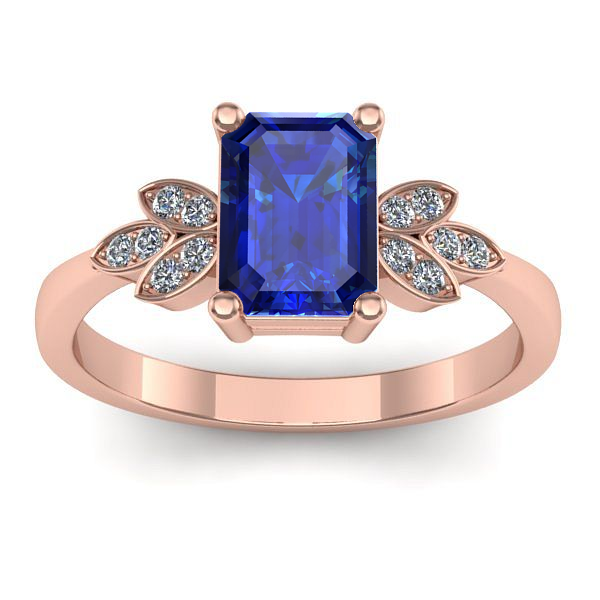 Inel cu safir dreptunghiular