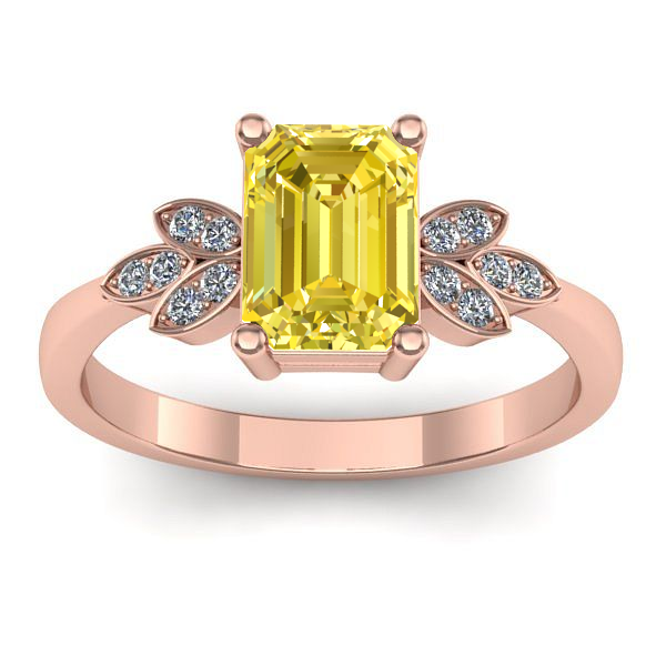 Inel de logodna cu safir galben dreptunghiular