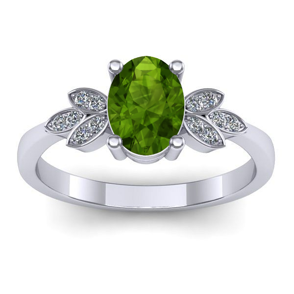 Inel logodna cu peridot oval