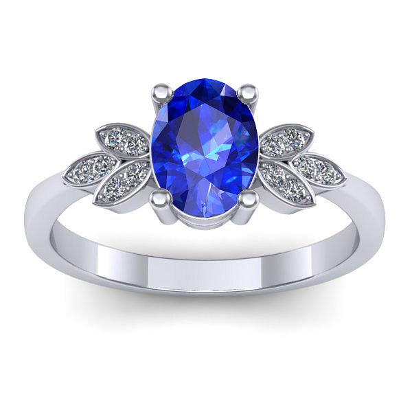 Inel de logodna cu safir oval