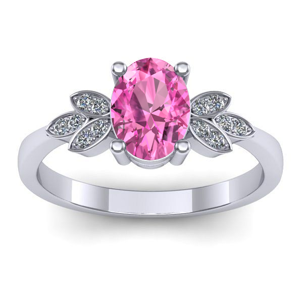 Inel de logodna cu safir roz oval