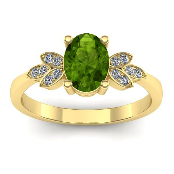 Inel de logodna cu peridot oval