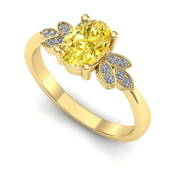 Inel de logodna din aur galben cu safir galben