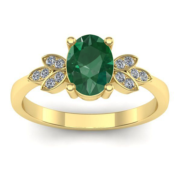Inel cu smarald oval